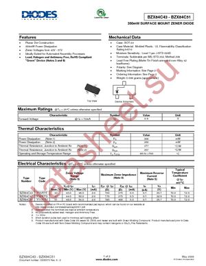 BZX84C43-7-F datasheet  